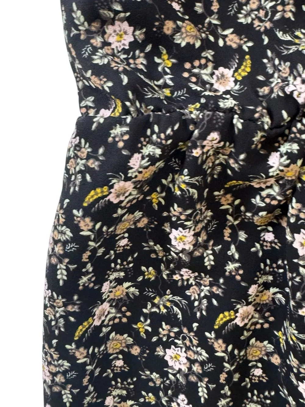 J. Crew Floral Midi Dress in Black Size Small